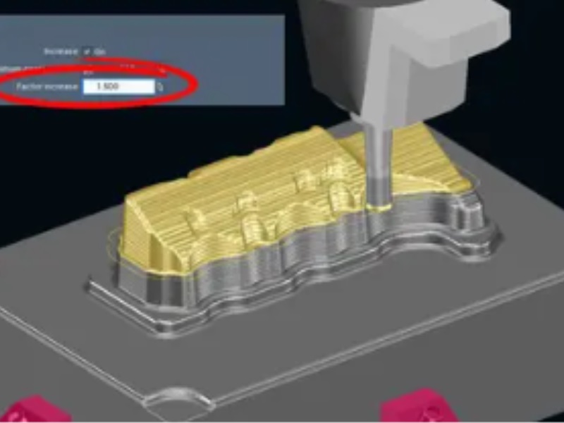 用於粗加工進給率優化的 Tebis 高級 CAM